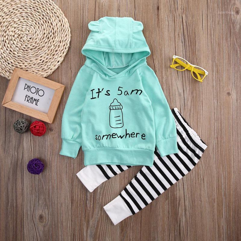 2pcs Cute Baby Clothes Newborn Baby Kids Boy Girl Long Sleeve Letter Hooded Tops Light Green T-shirt Striped Pants Outfit Set1
2pcs Cute Baby Clothes Newborn Baby Kids Boy Girl Long Sleeve Letter Hooded Tops Light Green T-shirt Striped Pants Outfit Set1