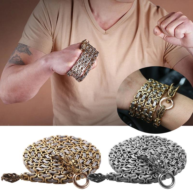 Link, Chain Outdoor Tactical Whip Stainless Steel Self Defense Protection Dragon Bracelet Byzantine Necklace Waist Equipment
Link, Chain Outdoor Tactical Whip Stainless Steel Self Defense Protection Dragon Bracelet Byzantine Necklace Waist Equipment
