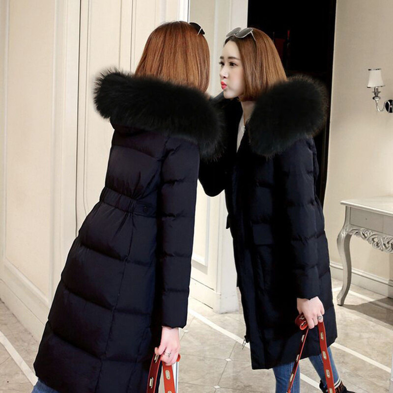 2019 Winter Down Jacket Women Ultra Light Duck Long Sleeve Down Warm Female Coat Female Hat Outwear 80 T200115