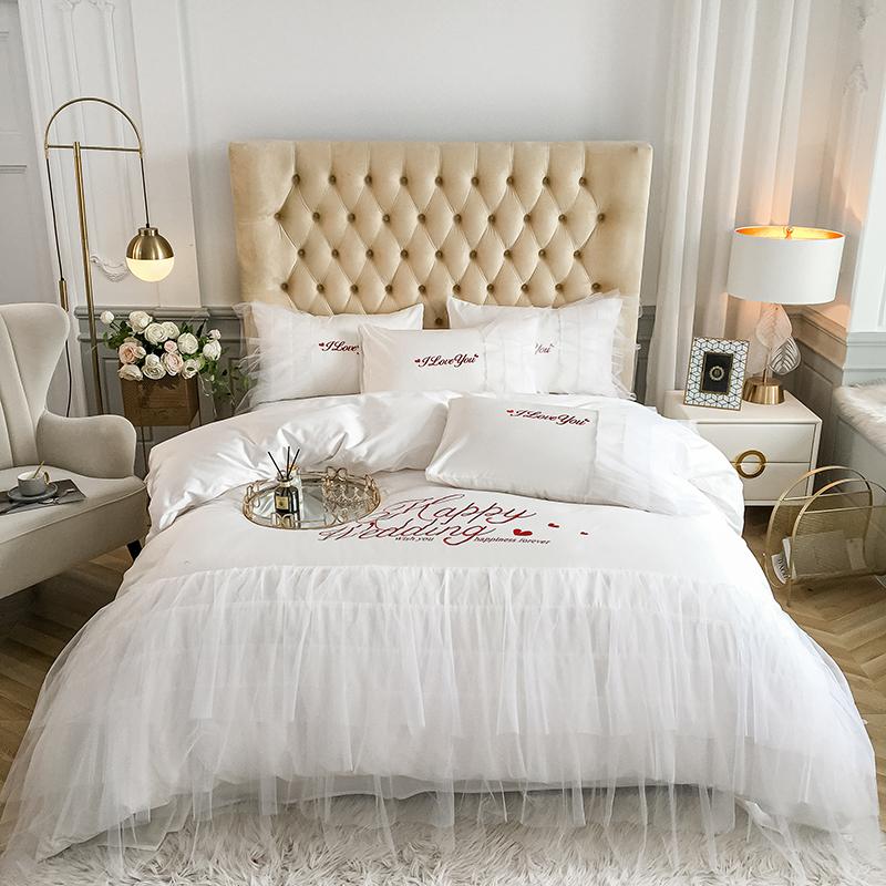2020 New White Black Luxury Egypt Cotton Wedding Bedding Set Embroidery Lace Duvet Cover Flat Sheet Pillowcases 4Pcs, Hqg14
2020 New White Black Luxury Egypt Cotton Wedding Bedding Set Embroidery Lace Duvet Cover Flat Sheet Pillowcases 4Pcs, Hqg14