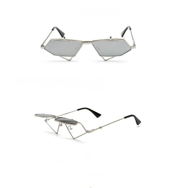 Sunglasses Zowensyh Fashion Ins Flip Sun Rack Ladies Hip Hop Retro Steam Punk Makes Fun Triangular Hollowedout Glasses