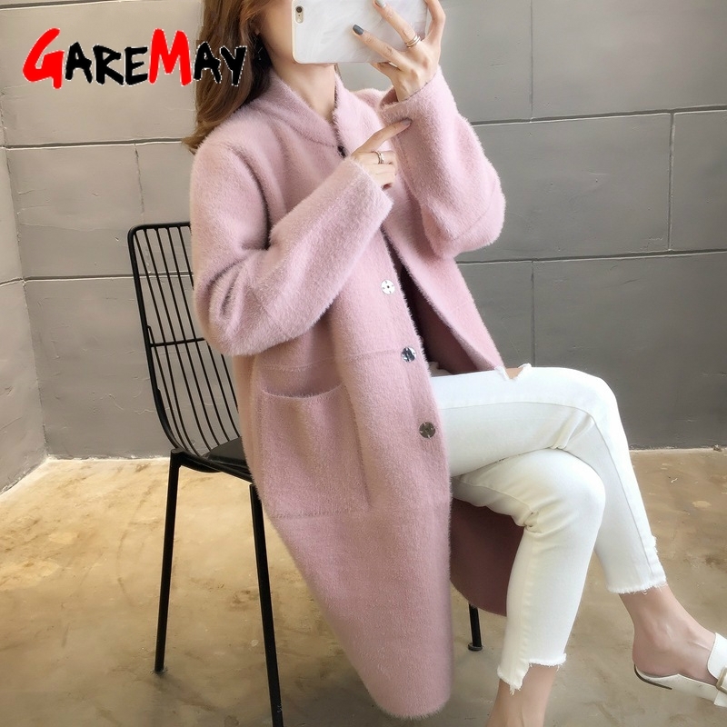 Autumn and Winter Woolen Coat Female Mid-Long New Korean Temperament Women's Popular Outerwear Woolen Coat Women Sweater 201031