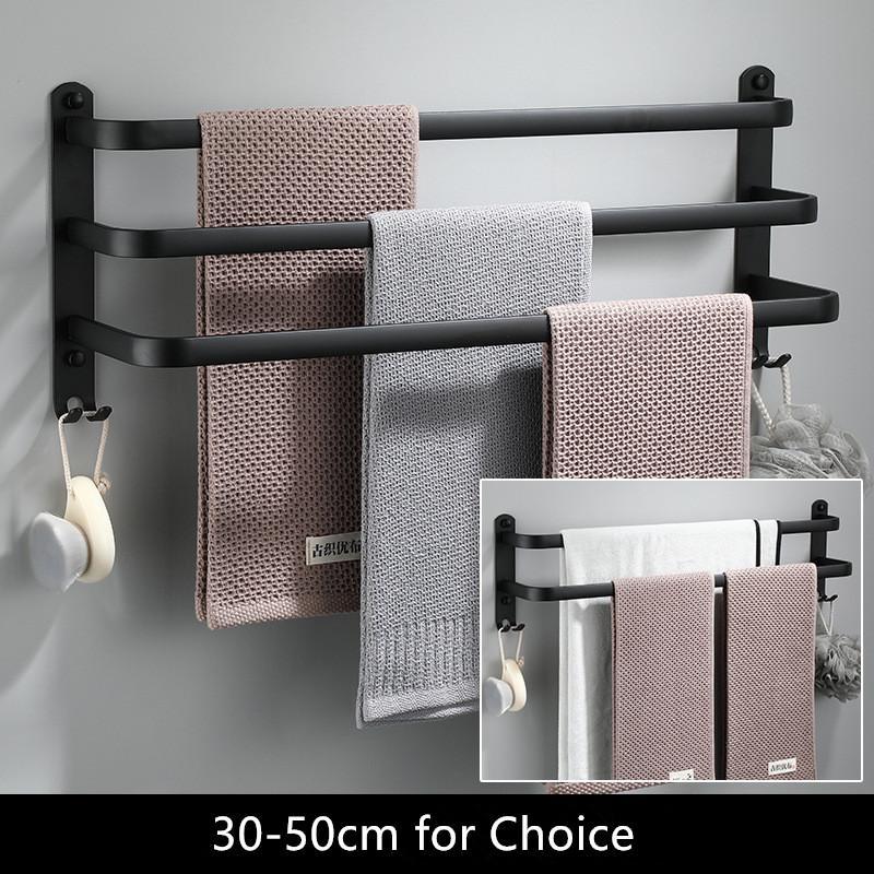 Towel Hanger Wall Mounted 30-50 CM Towel Rack Bathroom Aluminum Black Bar Rail Matte Black Holder, Single 30cm
Towel Hanger Wall Mounted 30-50 CM Towel Rack Bathroom Aluminum Black Bar Rail Matte Black Holder, Single 30cm