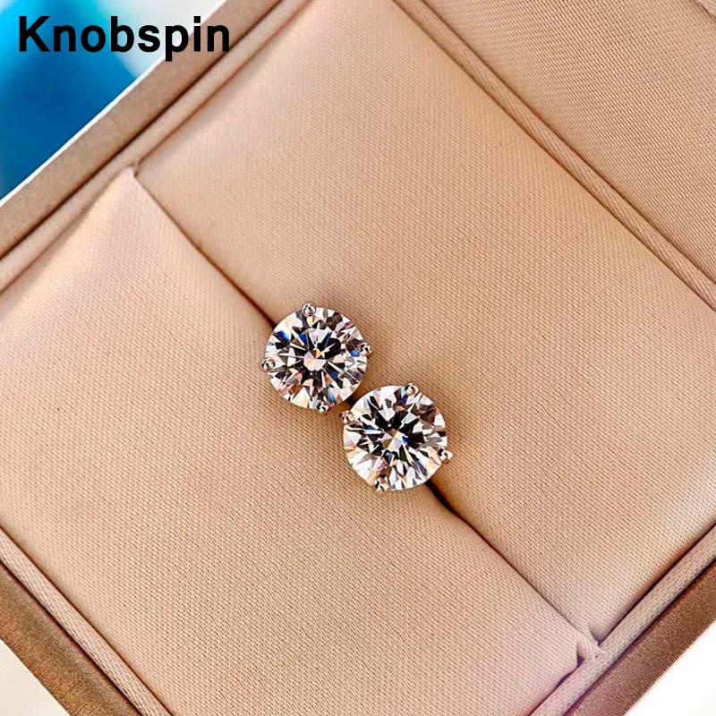 Knobspin 100% 925 Sterling Silver Six Engagement Stud Earrings For Women High Carbon Diamond Party Fine Jewelry Wholesale
Knobspin 100% 925 Sterling Silver Six Engagement Stud Earrings For Women High Carbon Diamond Party Fine Jewelry Wholesale