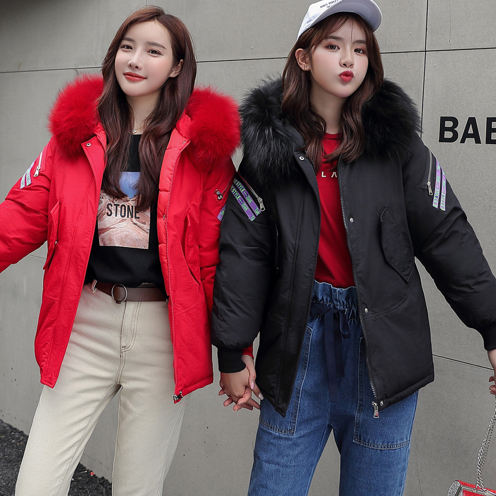 Parka Women's Long Down Winter Jacket women Casual Fur Collar Hooded Female Jacket Warm Thick Long Coat Women's Coat Plus Size T200319