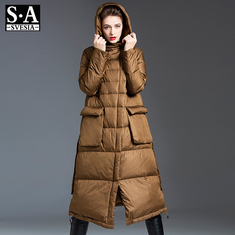 Hooded women's down coats jacket winter new style loose long over the knee 90% duck down jackets coat overcoats 201103, Black
Hooded women's down coats jacket winter new style loose long over the knee 90% duck down jackets coat overcoats 201103, Black