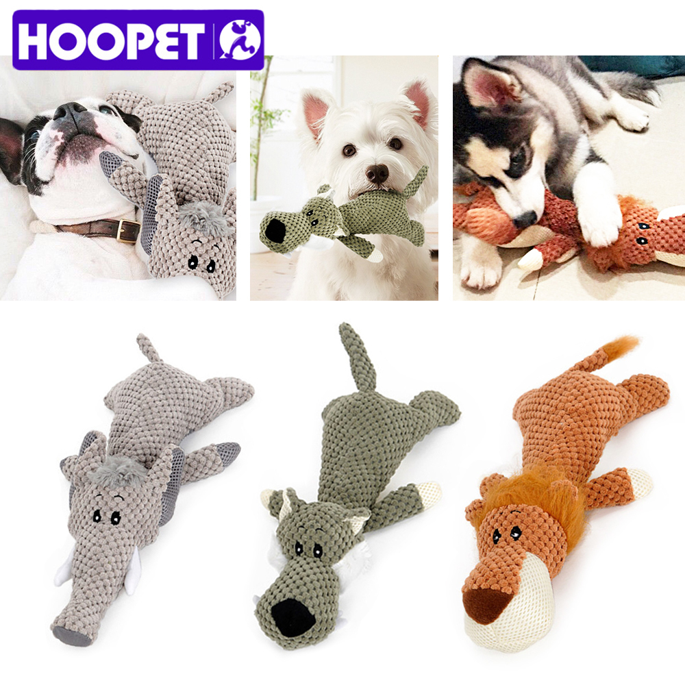HOOPET Pet Toy Animal Shape Lion Elephant Sound Chew Three Colors Interactive Toys LJ201028