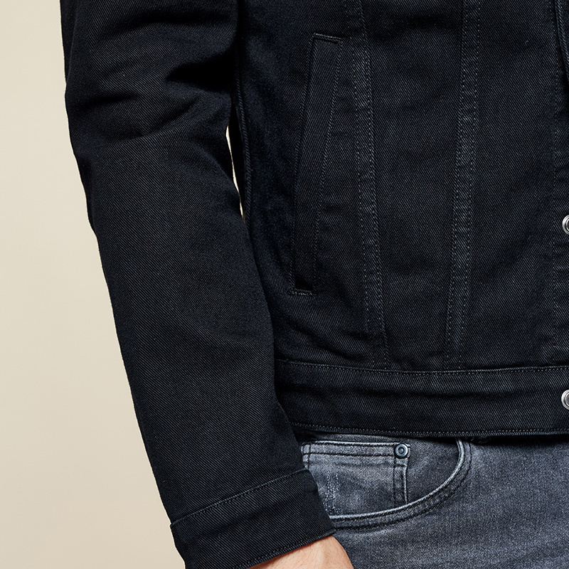 KUEGOU Men's denim jacket South Korean style fashion spring coat Black grey slim cowboy coat lapels top size KW-2988 201127
