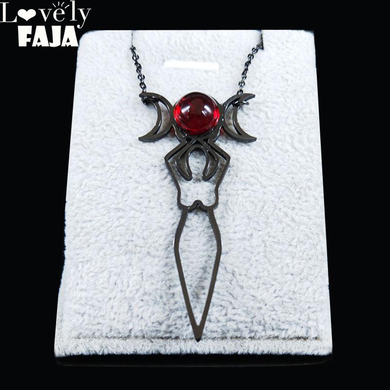 2020 Fashion Witchcraft Goddess of the Moon Stainless Steel Chain Necklace for Women Black Color Necklaces Jewelry joyas N433S03
2020 Fashion Witchcraft Goddess of the Moon Stainless Steel Chain Necklace for Women Black Color Necklaces Jewelry joyas N433S03