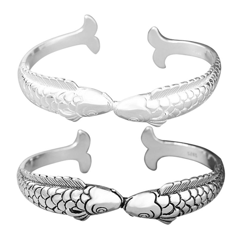 Creative Ethnic Style Double Fish-shaped Bracelet Personality Retro Open Wild Bracelet, Non-allergic
Creative Ethnic Style Double Fish-shaped Bracelet Personality Retro Open Wild Bracelet, Non-allergic