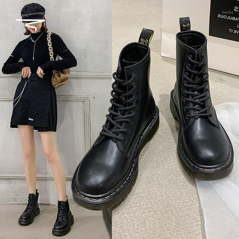Autumn winter women shoes leather boots safety shoes cow suede women's boots casual Winter sneakers for women 26661, Black 8 holes