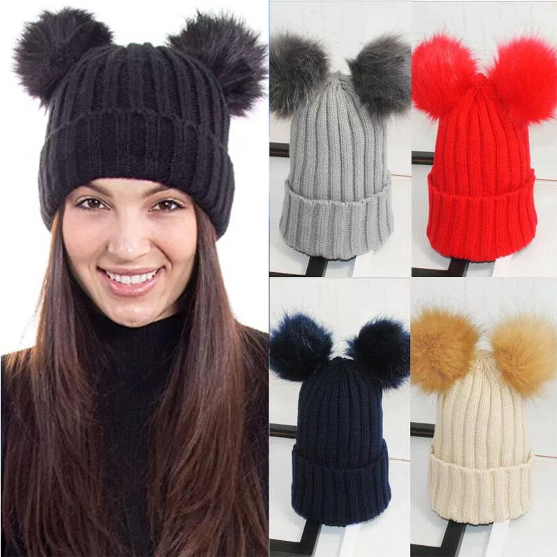 New Fashion Outdoor Women's Winter Warm Beanie Hat with Double Fur Pom Pom Cute Chunky Knitting Hats, Black
New Fashion Outdoor Women's Winter Warm Beanie Hat with Double Fur Pom Pom Cute Chunky Knitting Hats, Black