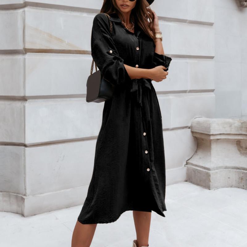 Business Dress Maxi Dresses Office Party Womens Button Down Shirt Dress Long Sleeve, Khaki
Business Dress Maxi Dresses Office Party Womens Button Down Shirt Dress Long Sleeve, Khaki