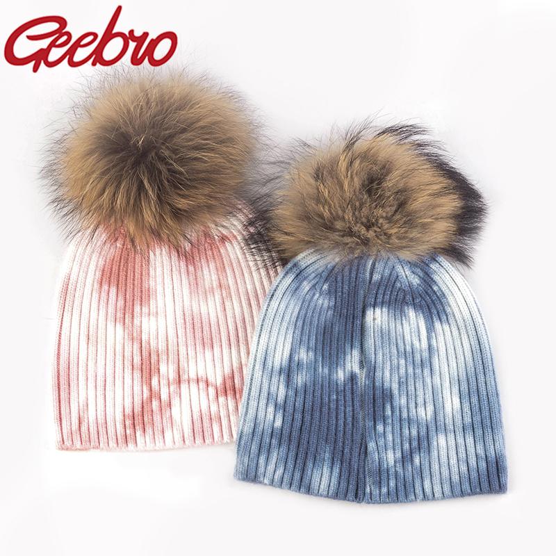 Geebro Women Tie Dye Print Beanie Winter Real Fur Pompom Hats For Female Fashion Brand Hip Hop Caps Wool Knitted Skullies Bonnet, Blue nature
Geebro Women Tie Dye Print Beanie Winter Real Fur Pompom Hats For Female Fashion Brand Hip Hop Caps Wool Knitted Skullies Bonnet, Blue nature