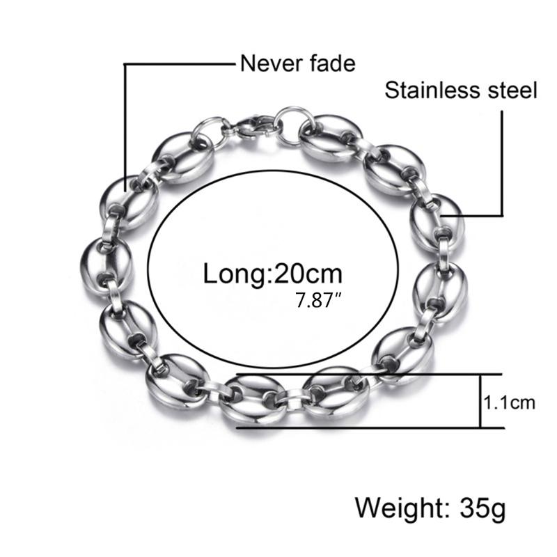 11mm Coffee Beans Chains Bracelets Stainless Steel Hiphop Necklace for Men Women D0JD
11mm Coffee Beans Chains Bracelets Stainless Steel Hiphop Necklace for Men Women D0JD