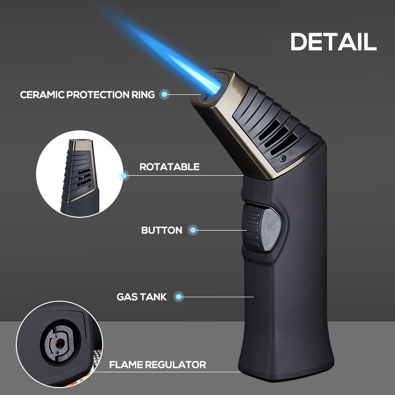 Table Torch Cigar Lighter Refillable Windproof Adjustable Direction Jet Lighters For Cigar Kitchen Cooking BBQ от DHgate WW