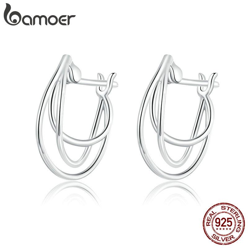 bamoer 925 Sterling Silver Intertwined Lines French Hoop Earrings for Women Wedding Minimalist Simple Boucle Oreille GAE443
bamoer 925 Sterling Silver Intertwined Lines French Hoop Earrings for Women Wedding Minimalist Simple Boucle Oreille GAE443