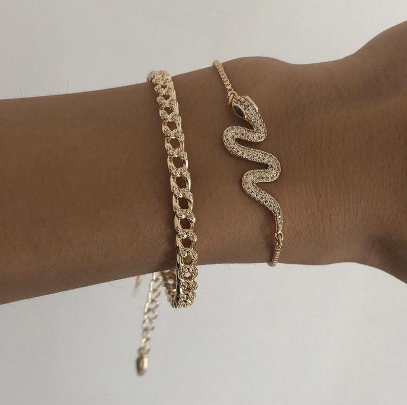 Punk Chunky Chain Snake Bracelet Bangle Set Boho Jewelry for Women Gold Color Serpent Crystal Multilayer Charm Bracelets
Punk Chunky Chain Snake Bracelet Bangle Set Boho Jewelry for Women Gold Color Serpent Crystal Multilayer Charm Bracelets