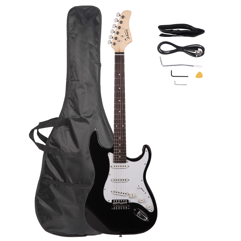 Glarry GST Rosewood Fingerboard Electric Guitar Bag Shoulder Strap Pick Whammy Bar Cord Wrench Tool Black White
Glarry GST Rosewood Fingerboard Electric Guitar Bag Shoulder Strap Pick Whammy Bar Cord Wrench Tool Black White