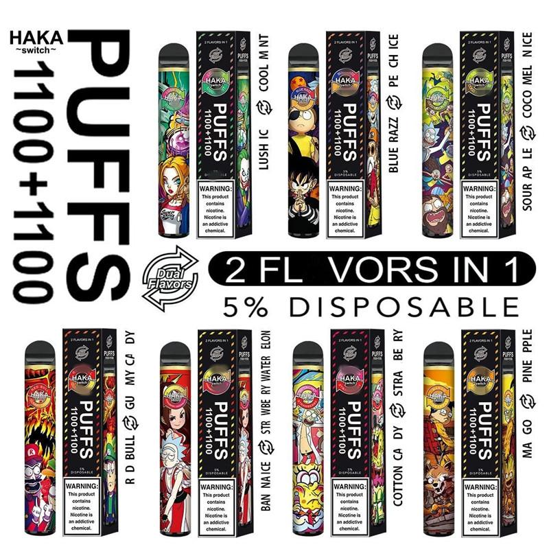 Original Haka 2200Puffs Disposable Vape Pens Switch 1100+1100 Puffs 2-in-1 Puff Cartridge Vaporizer E Cigarettes Double Flavors Starter Kit
Original Haka 2200Puffs Disposable Vape Pens Switch 1100+1100 Puffs 2-in-1 Puff Cartridge Vaporizer E Cigarettes Double Flavors Starter Kit