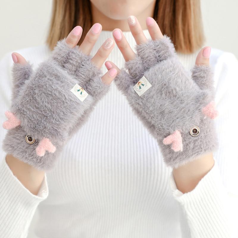 Women's Half Finger Gloves Plus Velvet Cute Antlers Flip Gloves Female Winter Chic Sport Cycling Knitted Glove For Girl
Women's Half Finger Gloves Plus Velvet Cute Antlers Flip Gloves Female Winter Chic Sport Cycling Knitted Glove For Girl