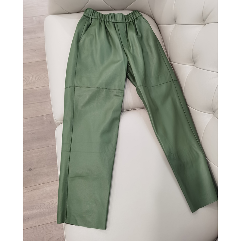 Women pnats Real leather pants Women leather trousers high waist harem pants plus size new Elastic waist streetwear pants 201112