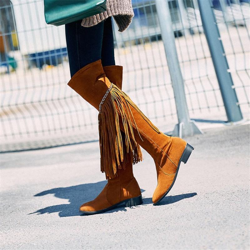 New Brand Women Suede Knee High Boots Comfort Flat Shoes Female Sexy Fringe Round Toe Slip-On Party Boot Winter Warm Long Boots1, Black
New Brand Women Suede Knee High Boots Comfort Flat Shoes Female Sexy Fringe Round Toe Slip-On Party Boot Winter Warm Long Boots1, Black