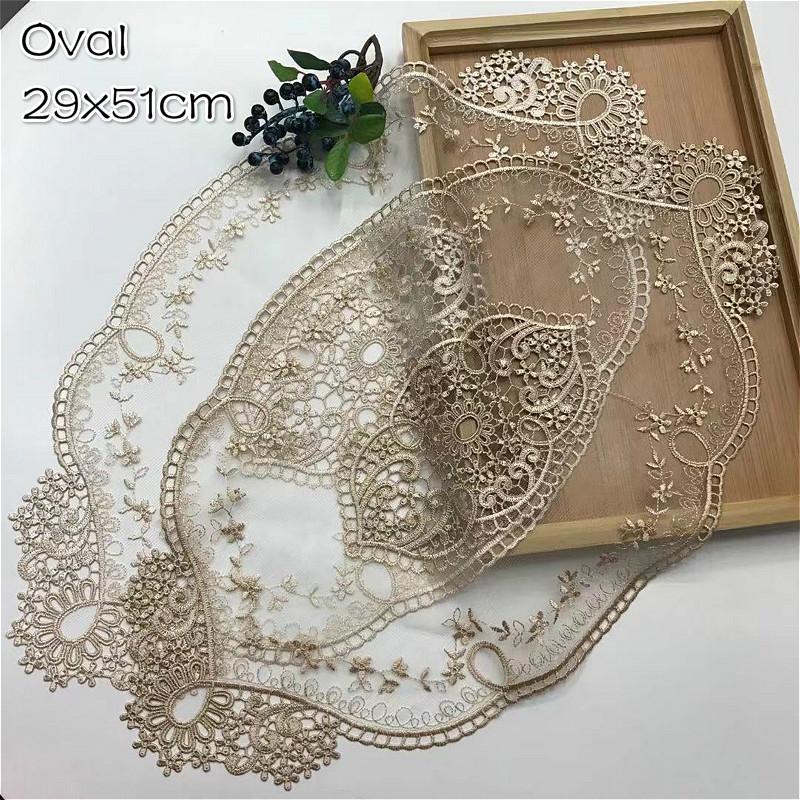 European Lace Embroidery Luxury Oval Placemat Coffee Table Bedroom Computer Sofa Armrest Cover Banquet Party Decoration
European Lace Embroidery Luxury Oval Placemat Coffee Table Bedroom Computer Sofa Armrest Cover Banquet Party Decoration