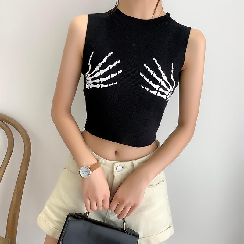 HELIAR Women Crop Tank Tops Femme Finger Bones Pattern Tops Bandage Knitted Vest Soft Safety Straps Camis Top For Women, Black
HELIAR Women Crop Tank Tops Femme Finger Bones Pattern Tops Bandage Knitted Vest Soft Safety Straps Camis Top For Women, Black