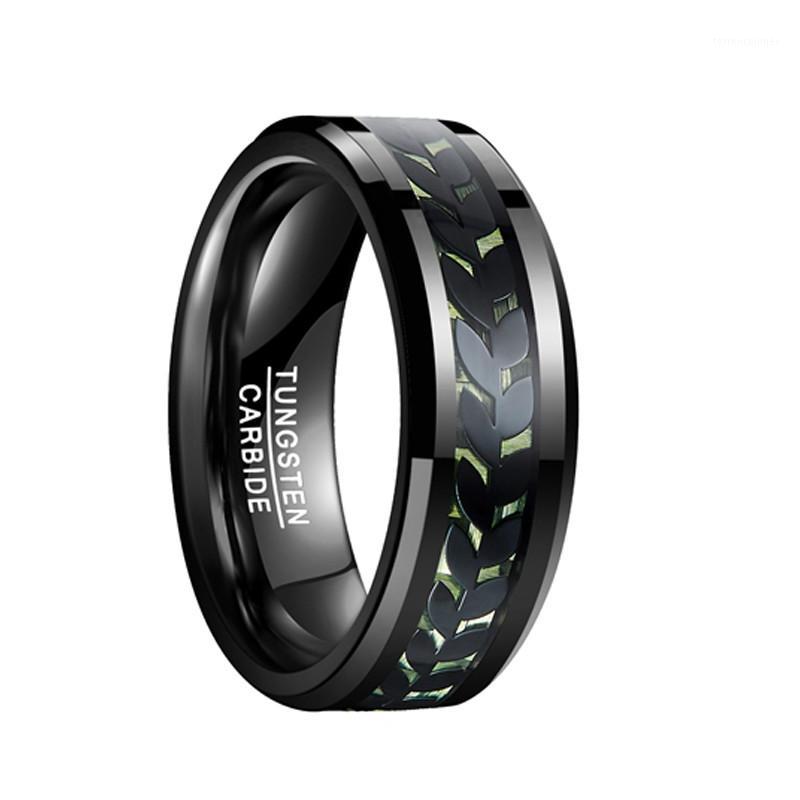 Wedding Rings Men's Ring 8mm Tungsten Carbide Black Leaves Green Carbon Fiber Steel Polished Finish1
Wedding Rings Men's Ring 8mm Tungsten Carbide Black Leaves Green Carbon Fiber Steel Polished Finish1