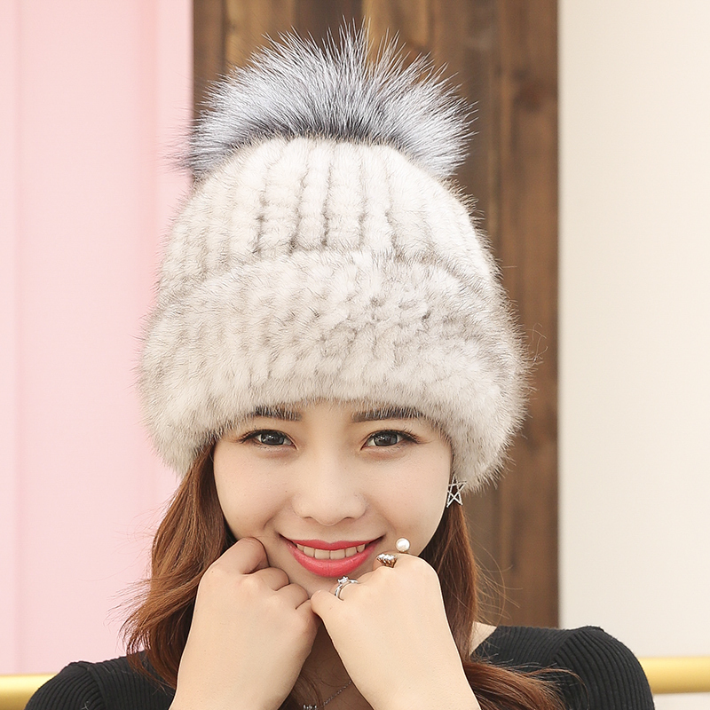 hat with fox skin ball lady mesh mink hot thick hair earmuffs soft women's fur hats for autumn and winter, Brown
hat with fox skin ball lady mesh mink hot thick hair earmuffs soft women's fur hats for autumn and winter, Brown