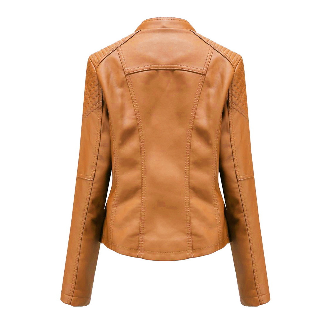 Leather Jacket For Women Spring Autumn Solid Slim Cool Female PU Faux Leather Jacket Women Basic Zipper Jacket Streetwear 201030