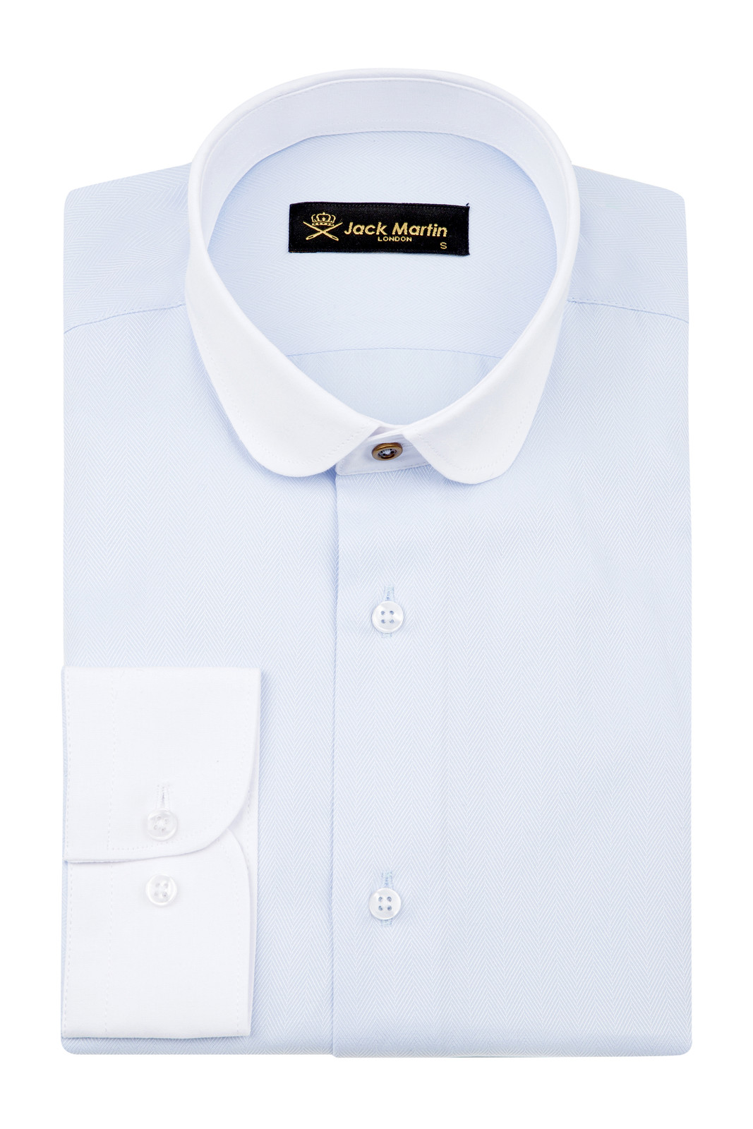 Jack Martin - Peaky Blinders Style Shirts - Slim Fit Shirt in Herringbone with Penny Collar - 3 Colours C1211, White
Jack Martin - Peaky Blinders Style Shirts - Slim Fit Shirt in Herringbone with Penny Collar - 3 Colours C1211, White