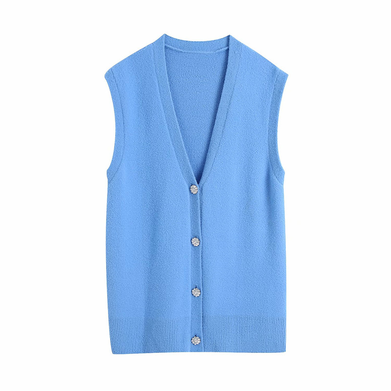 2021 New Streetwear Blue Sweater Vest Fashion Ladies V-neck Crochet Female Tanks Chic Diamdons Cardigans UNNT
2021 New Streetwear Blue Sweater Vest Fashion Ladies V-neck Crochet Female Tanks Chic Diamdons Cardigans UNNT