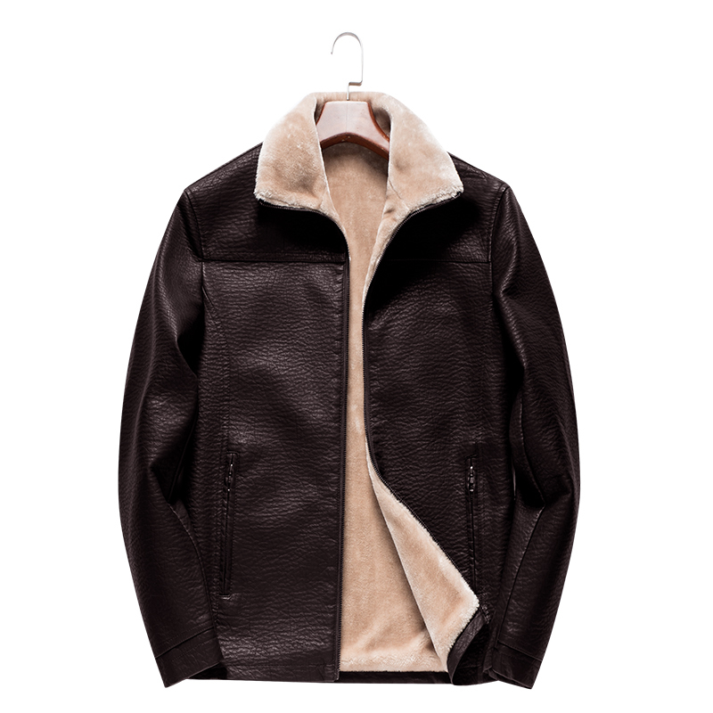 Leather motorcycle and hot short men's a more velvet warm lapel custom jacket, Burgundy
Leather motorcycle and hot short men's a more velvet warm lapel custom jacket, Burgundy