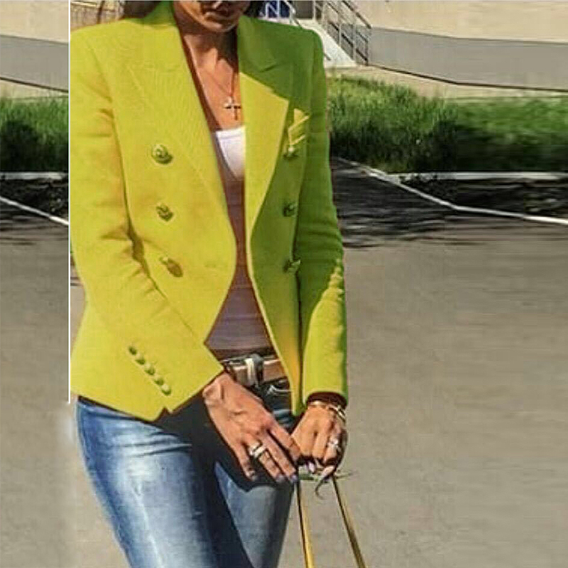 HIGH STREET New Fashion Designer Blazer Jacket Women' Metal Lion Buttons Double Breasted Blazer Outer Coat Ginger 201114, Beige
HIGH STREET New Fashion Designer Blazer Jacket Women' Metal Lion Buttons Double Breasted Blazer Outer Coat Ginger 201114, Beige