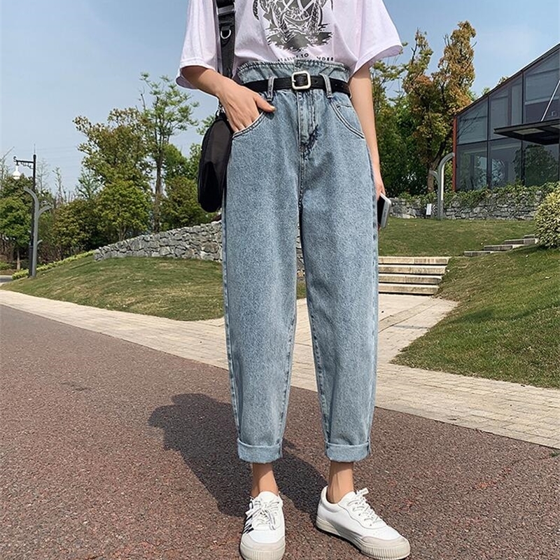 Summer high waist wide leg fashion casual style jeans women Pants 201106