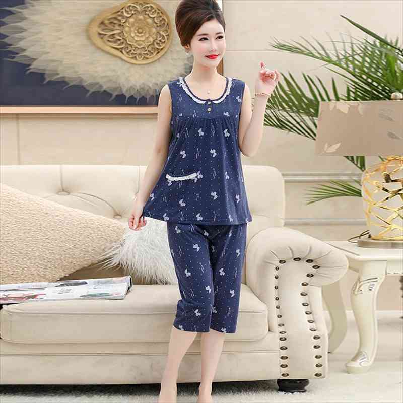 Cotton Vest Cropped Trousers Pijama For Women Summer Print Lace Ladies Casual Set O-neck Shortless Female Homewear Plus Size 4xl, Black;red
Cotton Vest Cropped Trousers Pijama For Women Summer Print Lace Ladies Casual Set O-neck Shortless Female Homewear Plus Size 4xl, Black;red