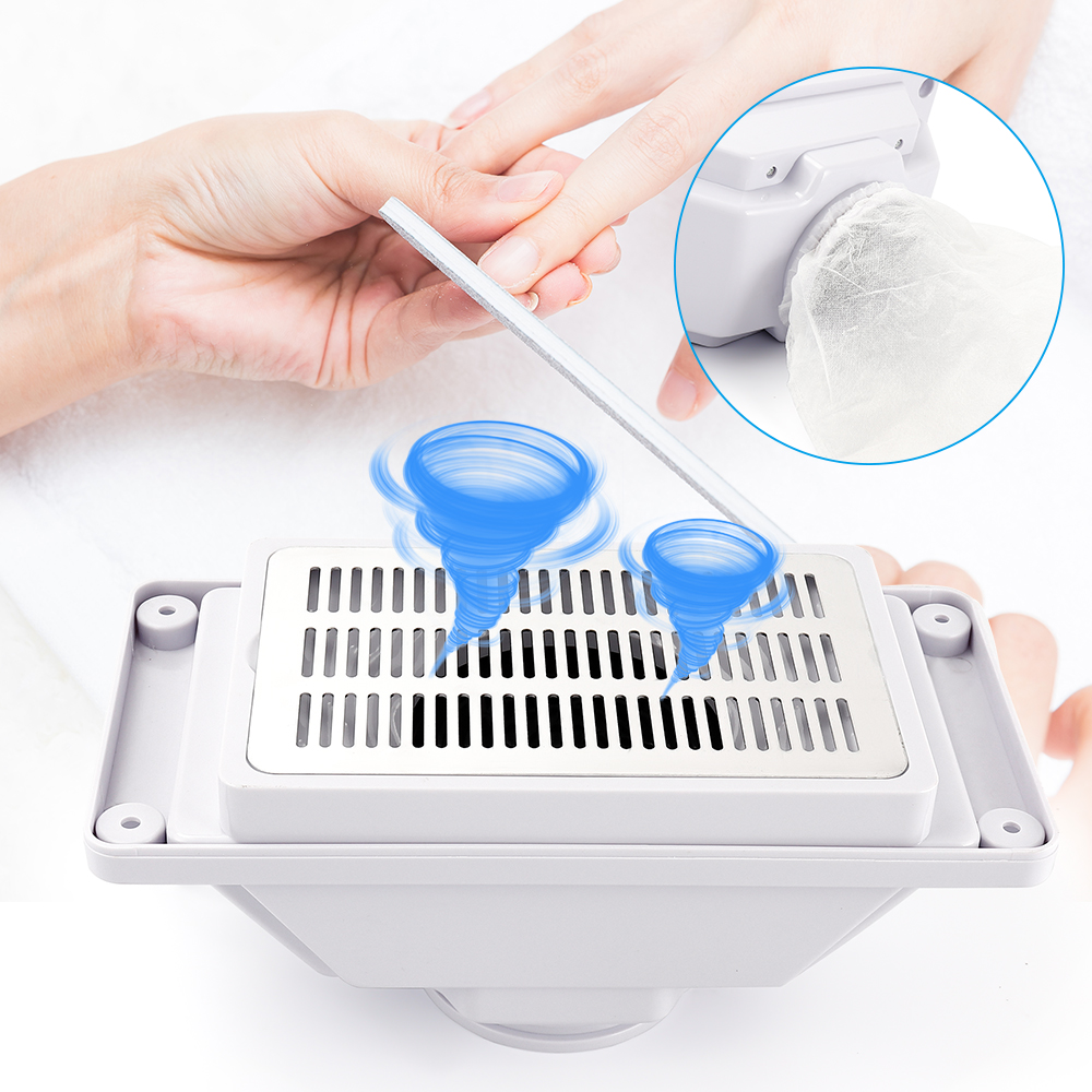 6W Builtin Table Deck Nail Dust Collector SD39C Strong Fan High Speed 3 Dust Bags Nail Suction Vacuum Cleaner Manicure Machine