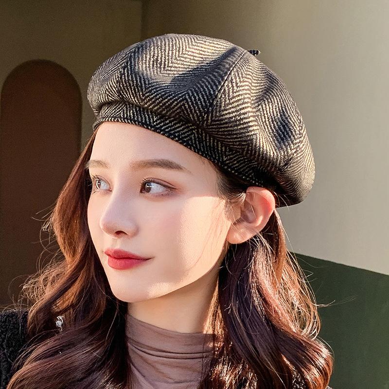 HT3404 Autumn Winter Hat Fashion Women Berets Vintage Artist Painter Beret Hat Lady Retro Striped Octagonal Berets for Women, Black
HT3404 Autumn Winter Hat Fashion Women Berets Vintage Artist Painter Beret Hat Lady Retro Striped Octagonal Berets for Women, Black