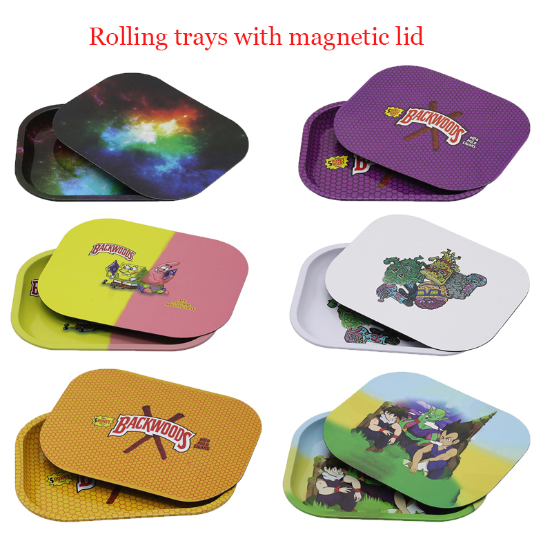 Multi-color Rolling Tray With Magnetic Lid Cover BACKWOODS Rolling Trays Set Metal Pallet Ashtray AC159
Multi-color Rolling Tray With Magnetic Lid Cover BACKWOODS Rolling Trays Set Metal Pallet Ashtray AC159
