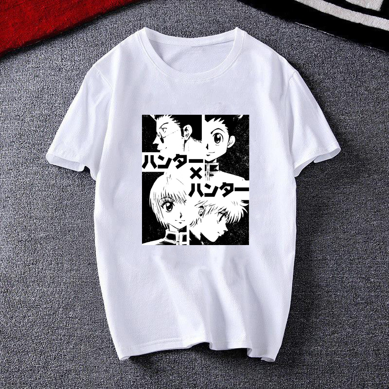 Men Women T-shirt Tops Kawaii Hunter X Hunter Tshirt Killua Zoldyck T-shirt Crew Neck Fitted Soft Anime Manga Tee Shirt Clothes Y0121