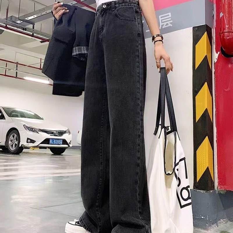 Loose Women Jeans High Waist Long Style Wide Leg Female Trousers Denim Pants 201029