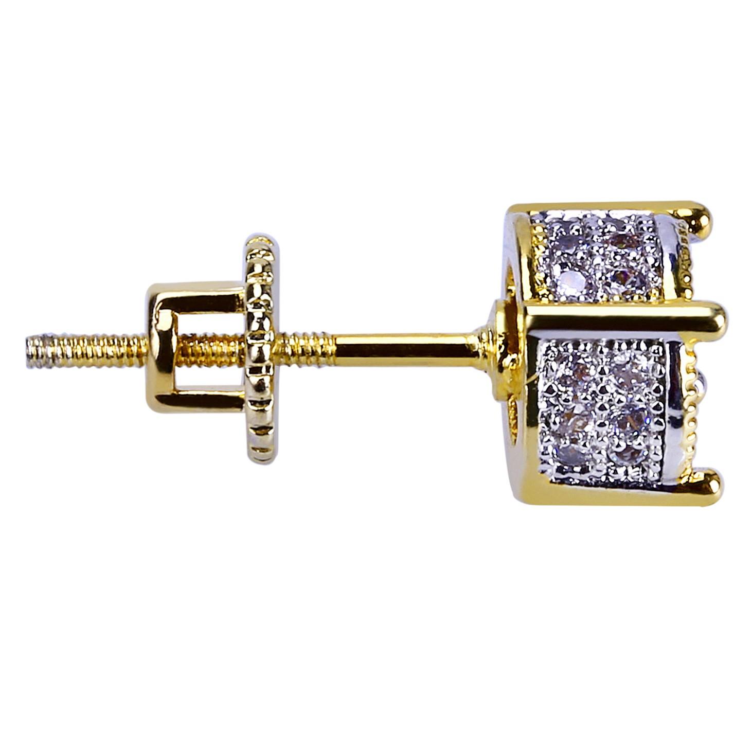 Jewelry Fashion Women Mens Earrings Hip Hop Dia Stud Earings Iced Out Bling CZ Rock Punk Round Wedding Gift Free shipping