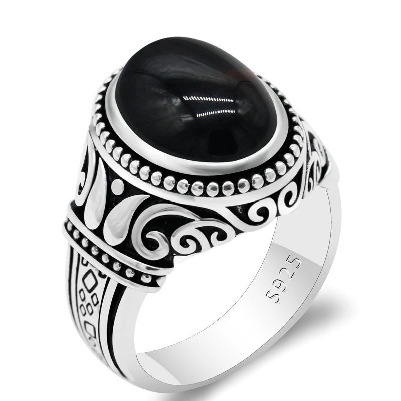 Cluster Rings Turkish Black Aqeeq Ring 925 Sterling Silver Men With Natural Stone Vintage Punk Jewelry To Husband Wife Anniversary Gift
Cluster Rings Turkish Black Aqeeq Ring 925 Sterling Silver Men With Natural Stone Vintage Punk Jewelry To Husband Wife Anniversary Gift