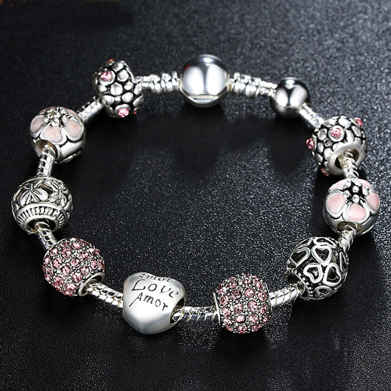 Antique 925 Silver Charm Fit Bangle & Bracelet with Love and Flower Crystal Ball for Women Wedding PA1455
Antique 925 Silver Charm Fit Bangle & Bracelet with Love and Flower Crystal Ball for Women Wedding PA1455