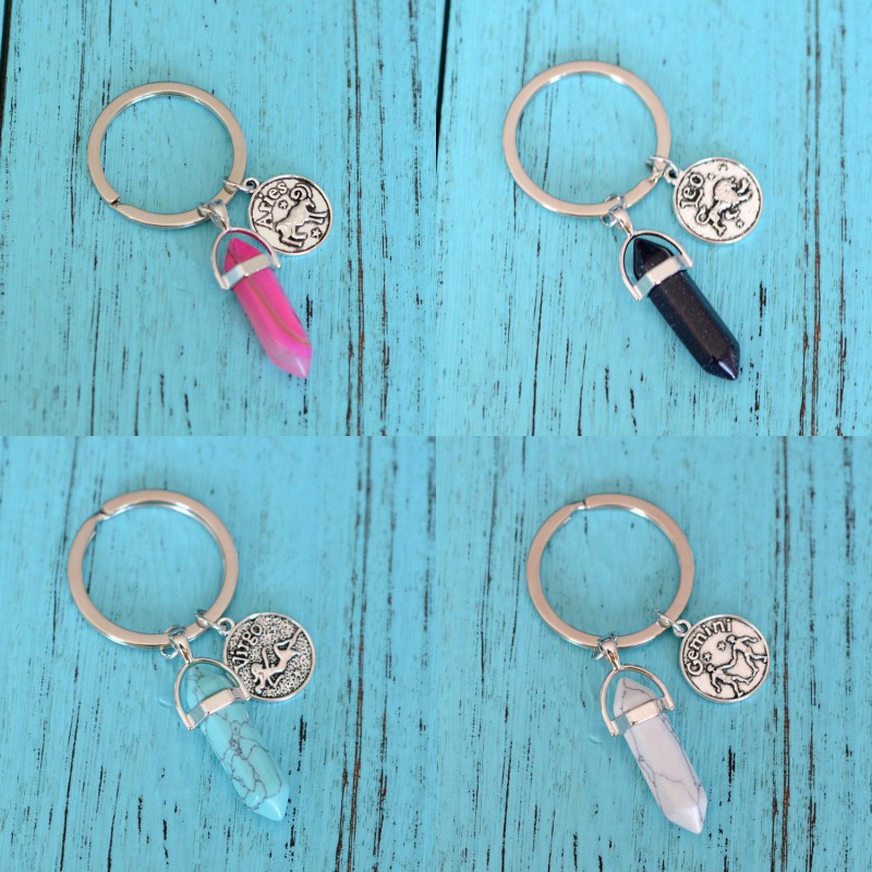 12 Zodiac Sign Constellations Crystal Pendulums Key Rings Keychain Natural Stone Hexagonal Prism Fashion Key Chain Jewelry Keyring 617 K2, Slivery;golden
12 Zodiac Sign Constellations Crystal Pendulums Key Rings Keychain Natural Stone Hexagonal Prism Fashion Key Chain Jewelry Keyring 617 K2, Slivery;golden