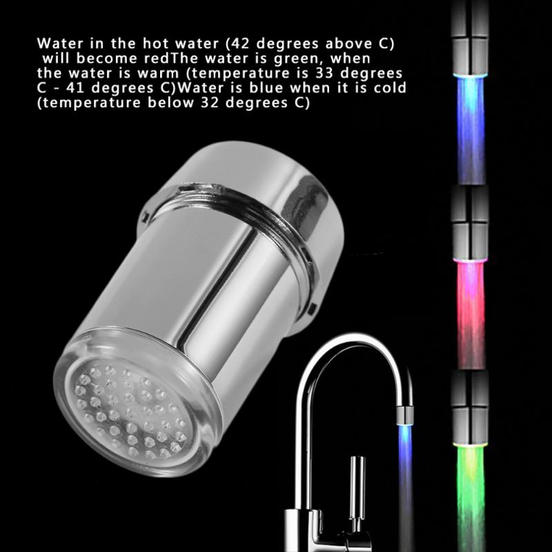 3 Color LED Light Change Faucet Shower Water Tap Temperature Sensor Water Faucet Glow Shower Left Screw with Converter
3 Color LED Light Change Faucet Shower Water Tap Temperature Sensor Water Faucet Glow Shower Left Screw with Converter