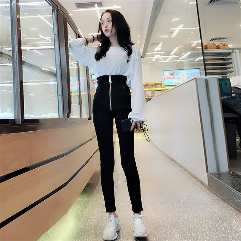 Summer Black Skinny Jeans Woman Stretch Push Up Denim Pants Spring Style Jeans With Zipper Behind Cotton Streetwear Casual 210203