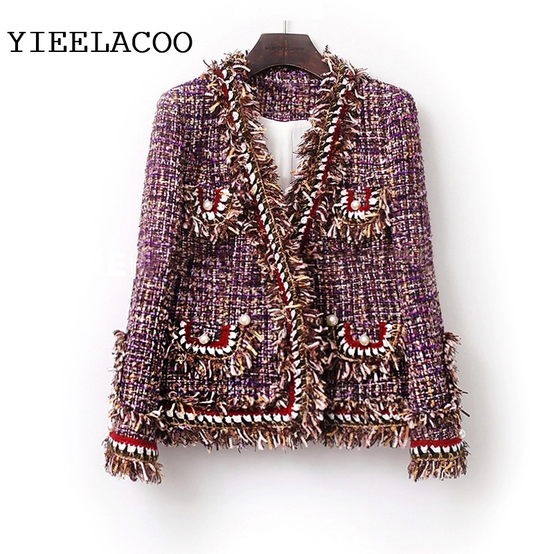 Purple Tweed women Jacket one-piece Spring / Autumn women's jacket New Small Fragrance Burr ladies jacket coat 201017
Purple Tweed women Jacket one-piece Spring / Autumn women's jacket New Small Fragrance Burr ladies jacket coat 201017